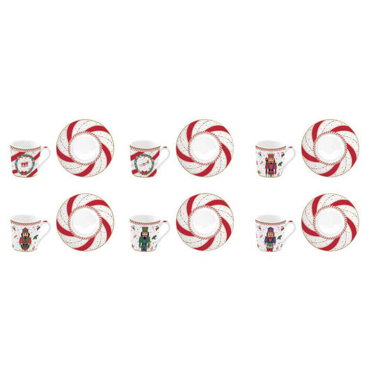 Set 6 tazzine in scatola regalo Nutcracker Twist Easy Life