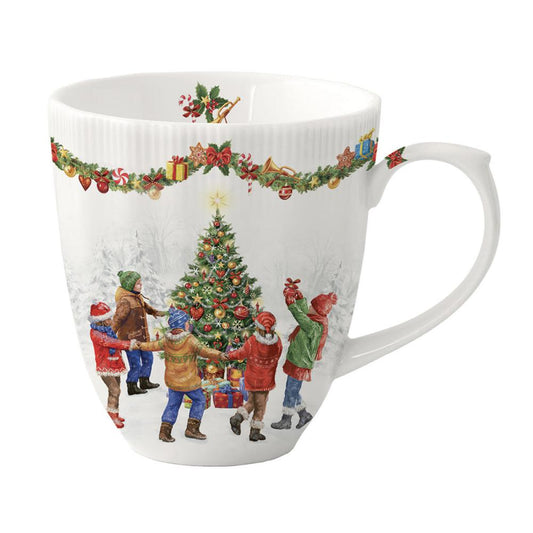 Tazza 370 ml in porcellana CHRISTMAS ROUND DANCE Easy Life Pozzi