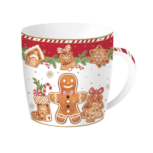 Tazza porcellana 350 ml in scatola di latta Fancy Gingerbread Easy Life