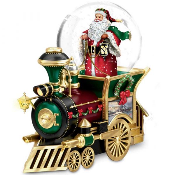 Thomas Kinkade Trenino Natalizio Snowglobe Set di 6