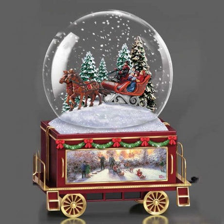 Thomas Kinkade Trenino Natalizio Snowglobe Set di 6