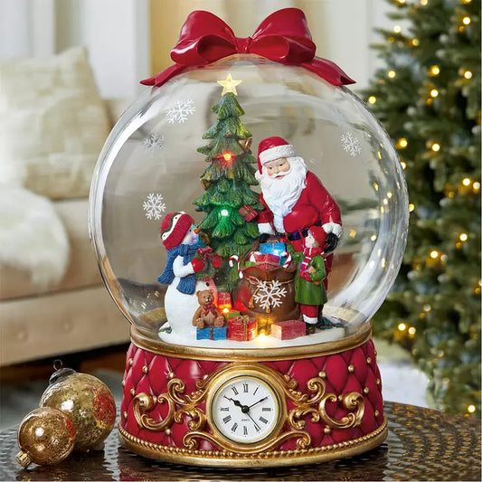 Grande Snow Globe natalizio con luci e suoni