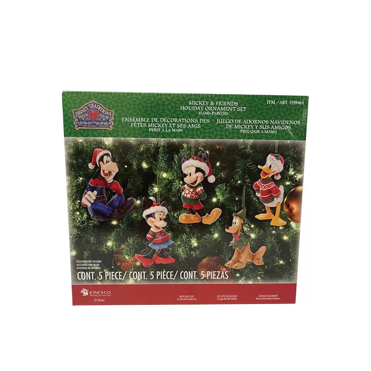 Figura enesco disney mickey & minnie santa claus