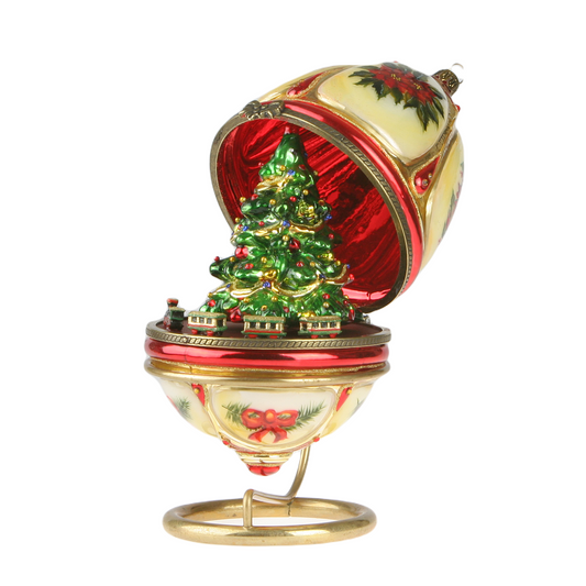 Uovo stile Fabergè con Albero e Treno Komozja Family