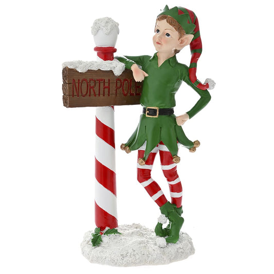 Acquista in Italia Iliadis Elfo Di Natale verde con cartello North Pole