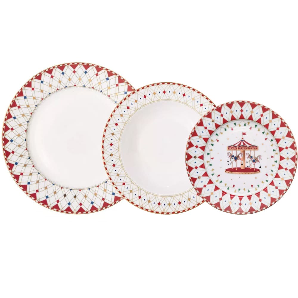 Acquista in Italia Servizio da 6 piatti (18 pz) in porcellana Christmas Wonderland, articolo R0942#CHWO della collezione di Easy Life.