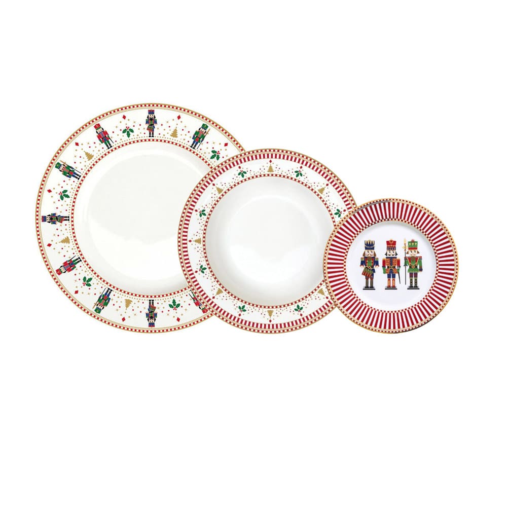 Acquista in Italia Servizio da 6 piatti (18 pz) in porcellana Nutcracker, articolo R0942#NUTC della collezione di Easy Life.