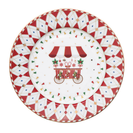 Set 4 piatti dessert in porcellana Christmas Wonderland Easy Life