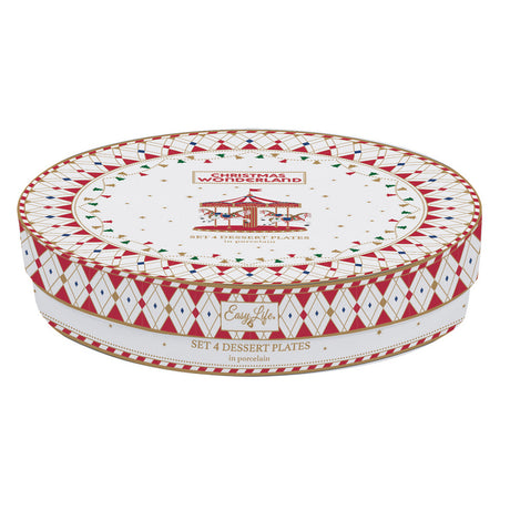 Set 4 piatti dessert in porcellana Christmas Wonderland