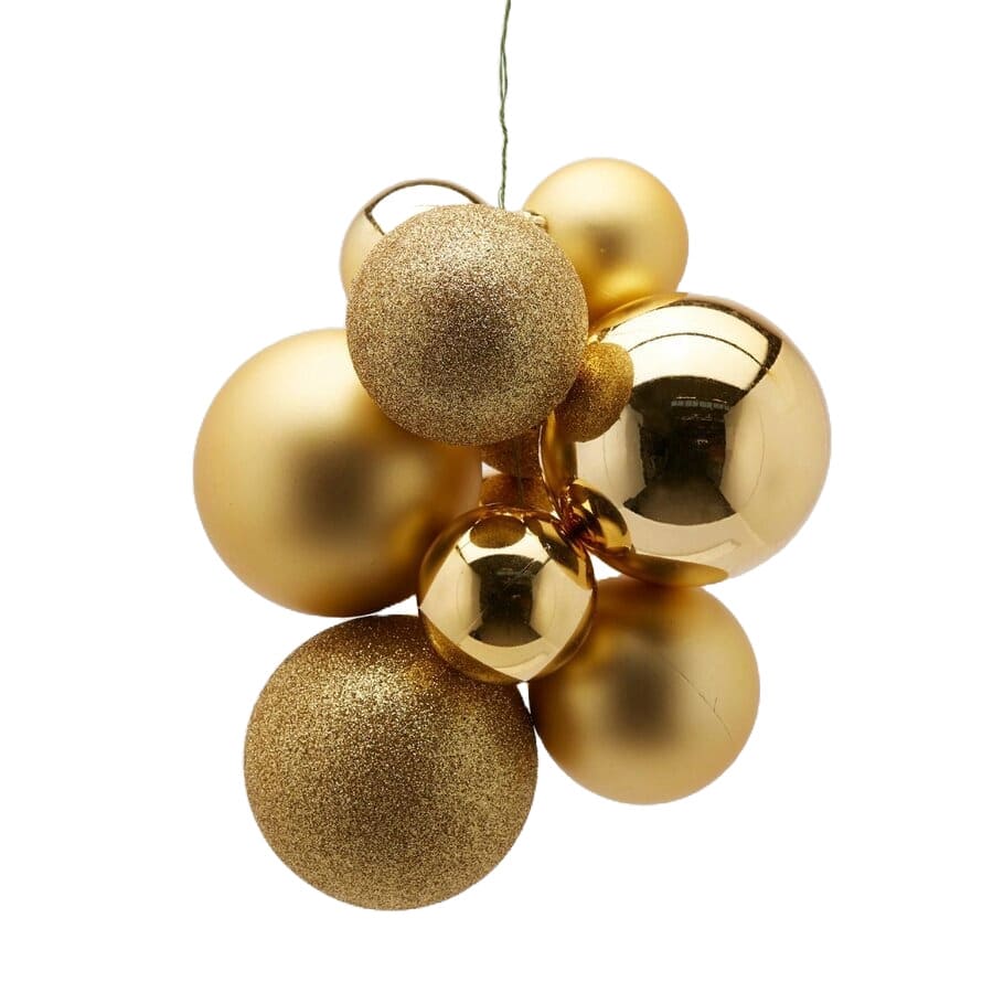 Grappolo di Palle di Natale Oro EDG