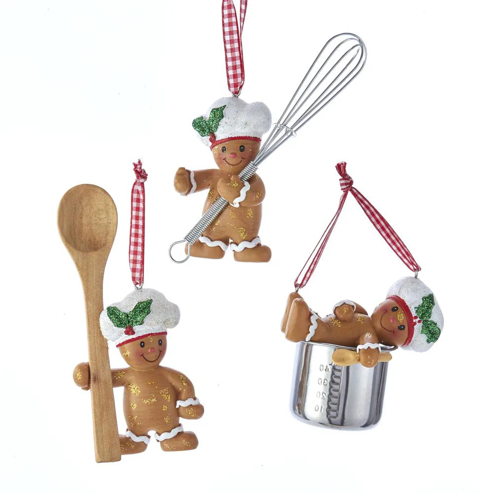 H5548 Kurt Adler set di 3 gingerbread assortiti con utensili da cucina
