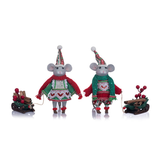 Acquista in Italia Katherine's Collection Seasoned Greering Coppia di topini KC-28-328052 North Pole Christmas Shop