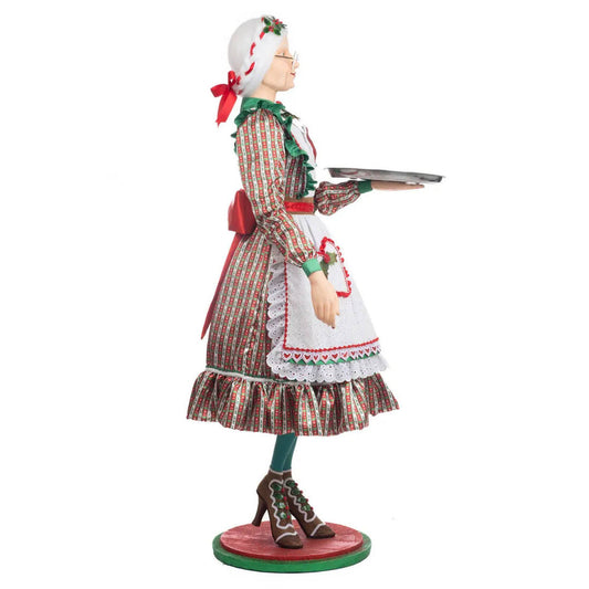 Acquista in Italia Katherine's Collection Seasoned Greering Signora Claus con vassoio KC-28-328735 North Pole Christmas Shop