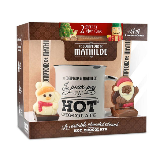 Confezione di quadrotti per cioccolata calda 2x30g Natale con tazza Le Comtoir de Mathilde