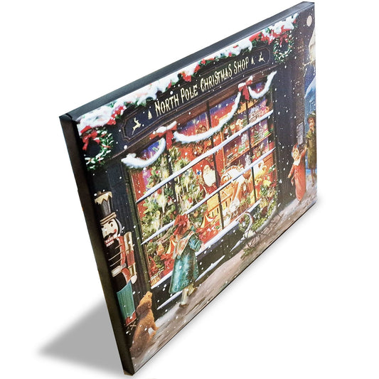 Stampa su tela personalizzata North Pole Christmas Shop Canvas Print