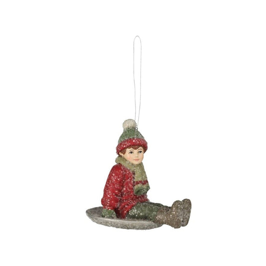 Acquista in Italia Bethany Lowe TD8544 Snow Saucer Sammy Ornament Ornamento di Sammy sul piatto da neve