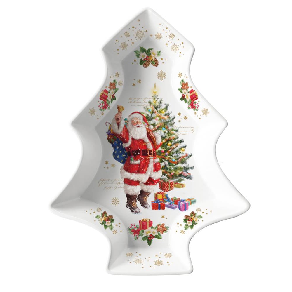 Acquista in Italia Piatto forma abete di natale in porcellana Christmas Memories Easy Life R1095_CHME