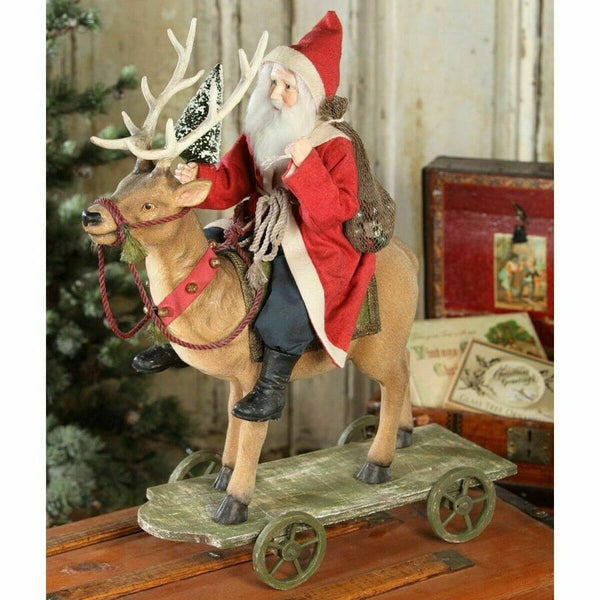 Acquista in Italia Bethany Lowe TD4067 Vintage Santa Riding Reindeer Renna d'epoca a cavallo di Babbo Natale