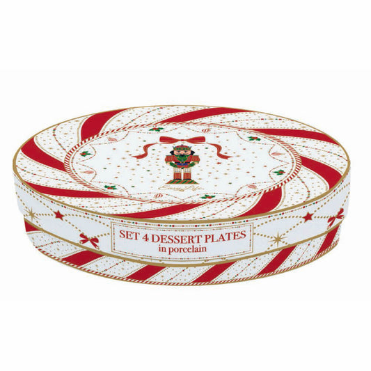 Acquista in Italia Set 4 piatti dessert in scatola regalo Nutcracker Twist Easy Life R0924_NTWI
