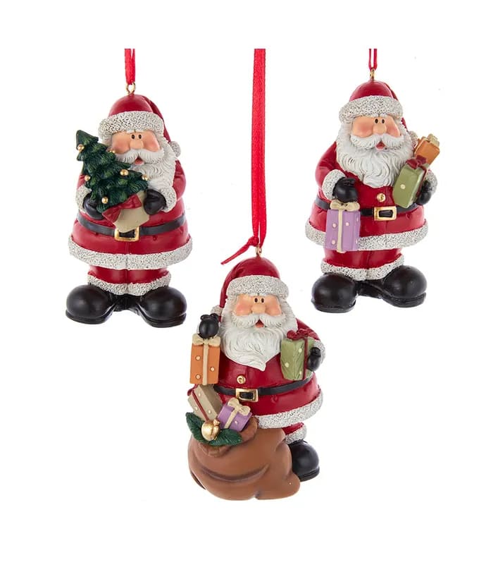 Set assortito di 3 Santa Claus con regali F2160