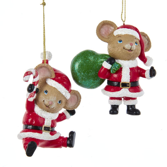 Set di 2 topolini vestiti da Babbo Natale E0648