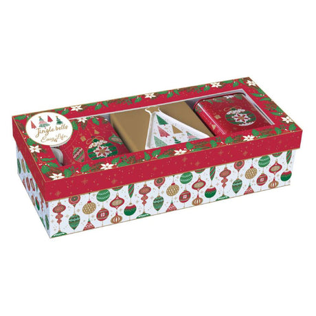 Acquista in Italia Set mug e poggiabustine da the in porcellana Jingle Bells Easy Life R1498_JING