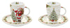 Set 2 tazzine caffè con piattini in porcellana Magic Christmas